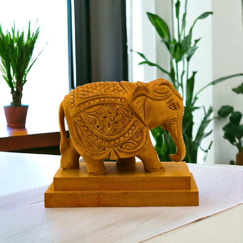 Natriel Wooden Elephant Statue
